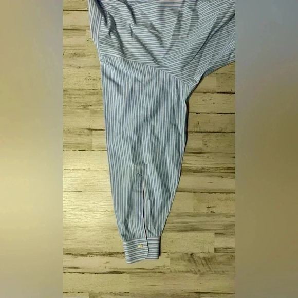 Brooks Brothers Blue Vertical Striped Shirt Mens 16.5 32 Button Up Long Sleeve - Picture 7 of 13